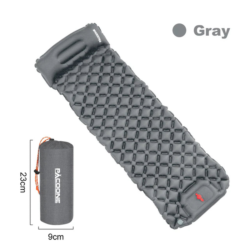 Essetial Outdoor Camping Sleeping Pad - Ultralight Inflatable Mattress with Built-in Inflator Pump and Pillow