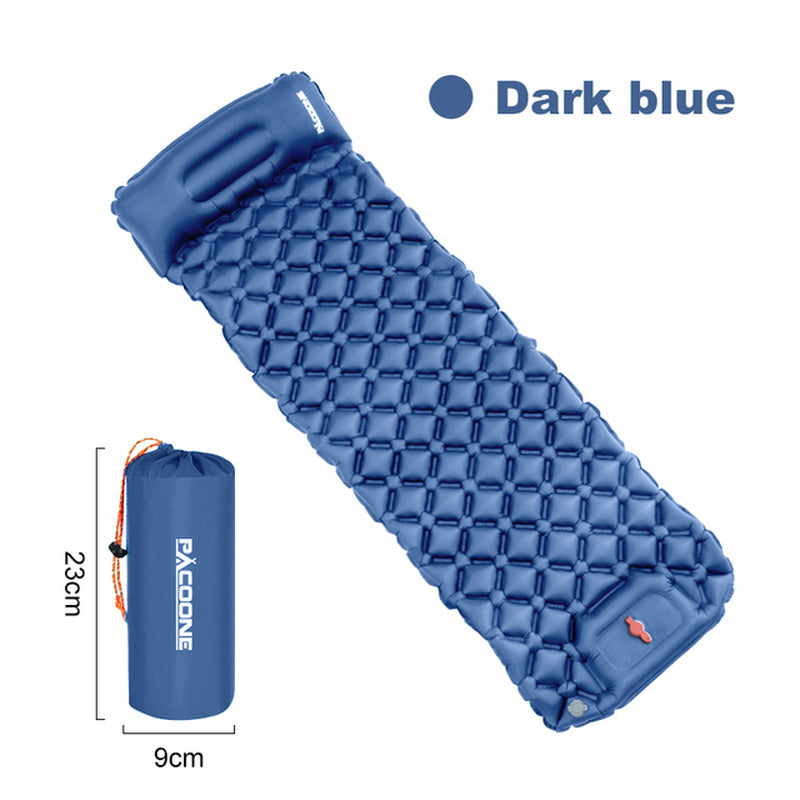 Essetial Outdoor Camping Sleeping Pad - Ultralight Inflatable Mattress with Built-in Inflator Pump and Pillow