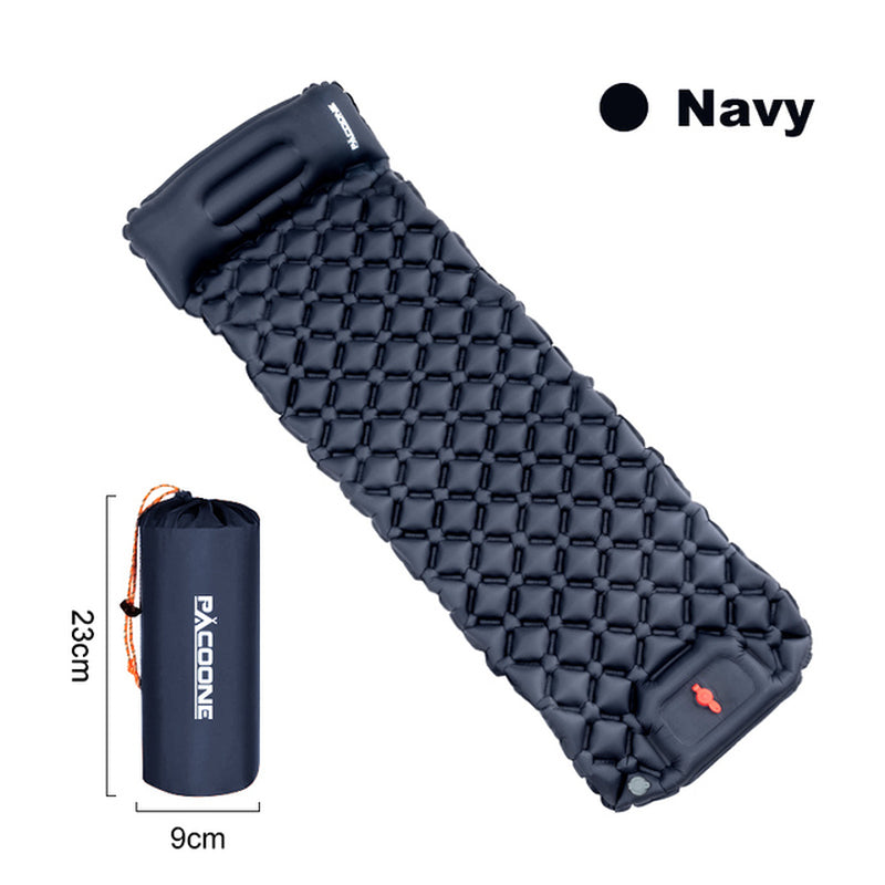 Essetial Outdoor Camping Sleeping Pad - Ultralight Inflatable Mattress with Built-in Inflator Pump and Pillow