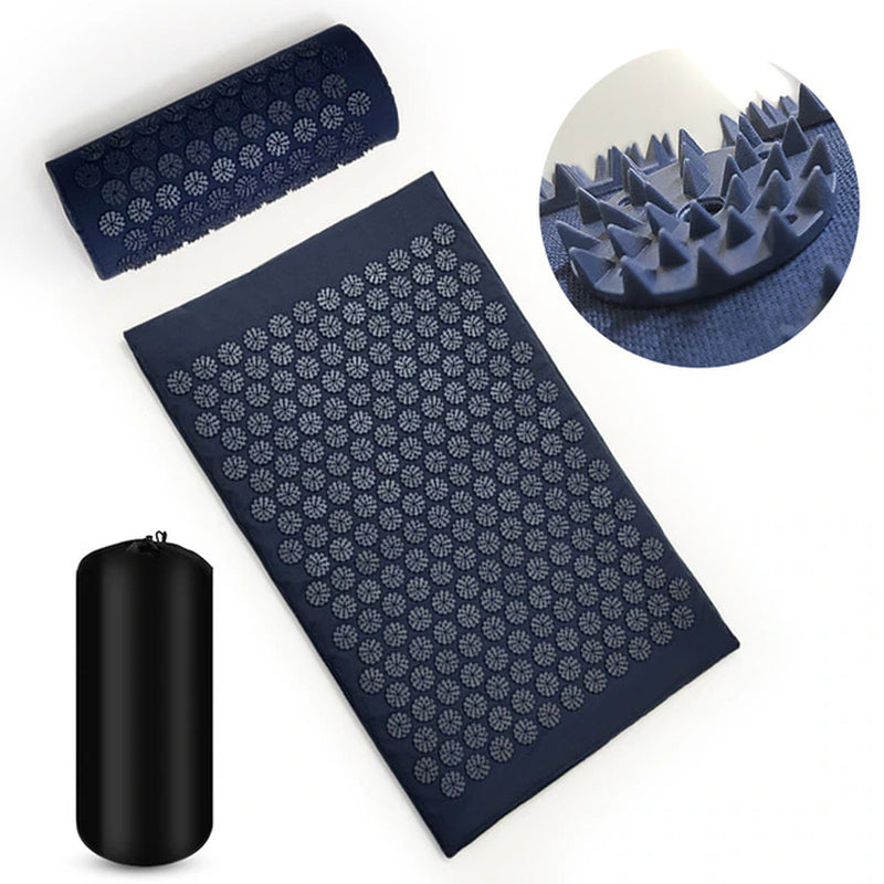 Acupressure Stress Reliever mat with Pillow and storage bag