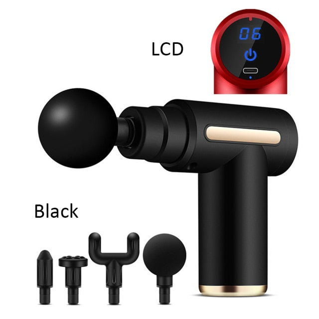Electrifying 32/6 Speed Percussion Massage Gun for deep tissue muscle aches, pains and stressed body