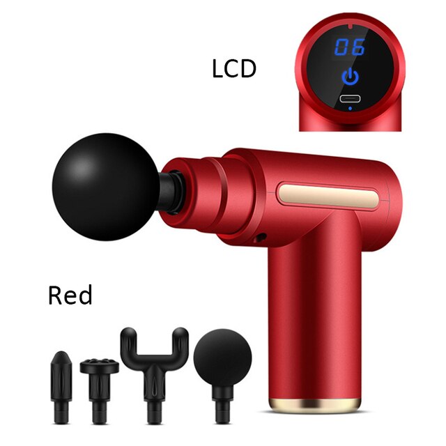 Electrifying 32/6 Speed Percussion Massage Gun for deep tissue muscle aches, pains and stressed body
