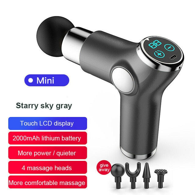 Electrifying 32/6 Speed Percussion Massage Gun for deep tissue muscle aches, pains and stressed body