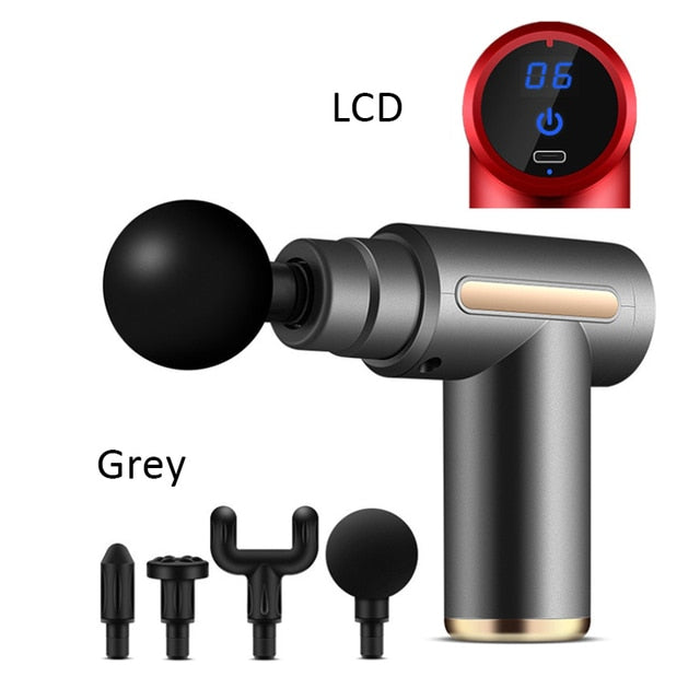 Electrifying 32/6 Speed Percussion Massage Gun for deep tissue muscle aches, pains and stressed body