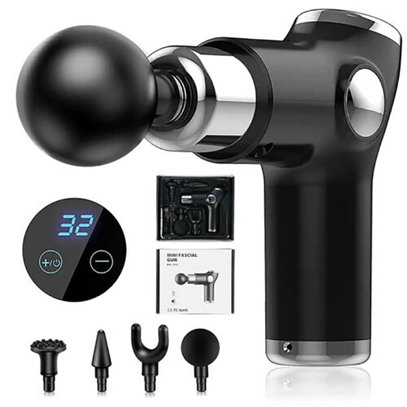 Electrifying 32/6 Speed Percussion Massage Gun for deep tissue muscle aches, pains and stressed body