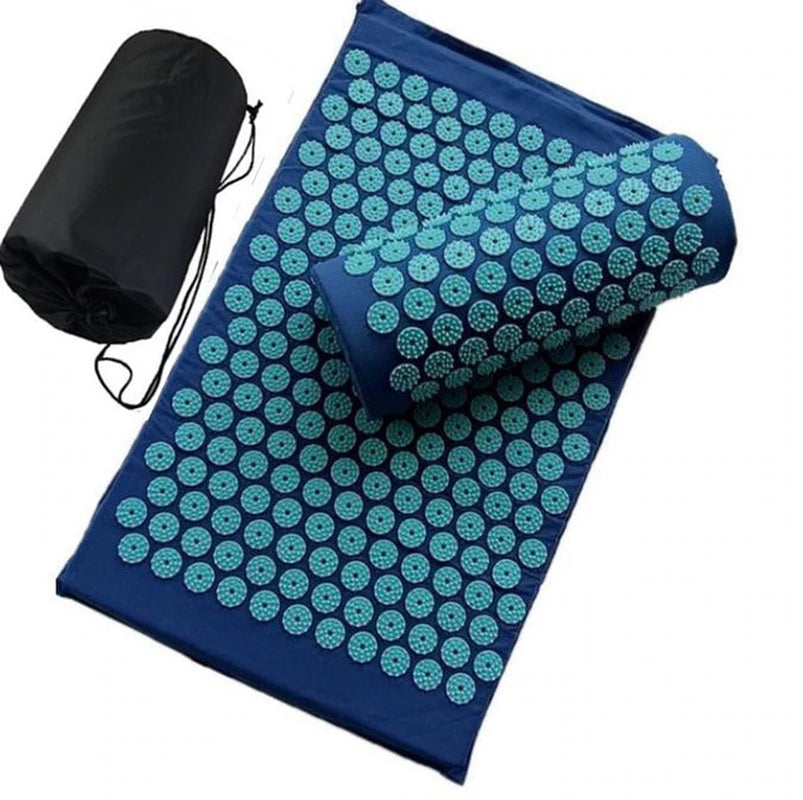 Acupressure Stress Reliever mat with Pillow and storage bag