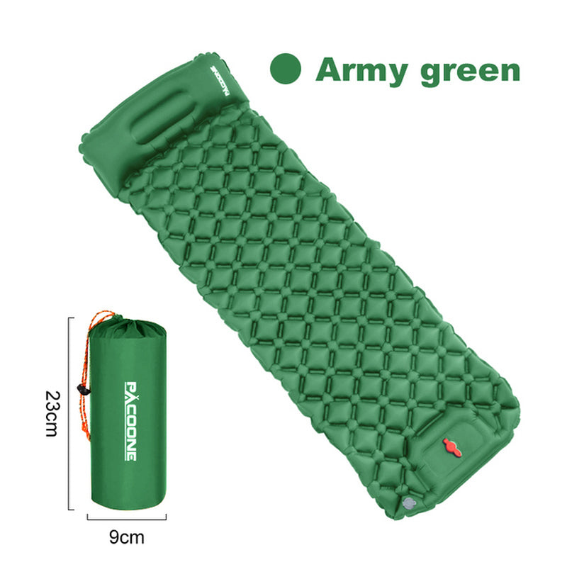 Essetial Outdoor Camping Sleeping Pad - Ultralight Inflatable Mattress with Built-in Inflator Pump and Pillow