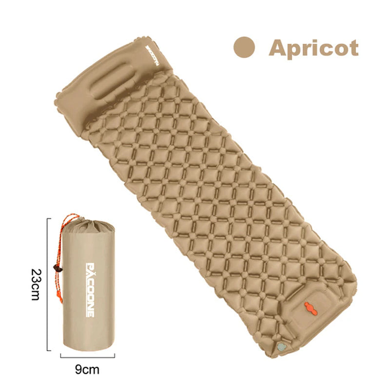 Essetial Outdoor Camping Sleeping Pad - Ultralight Inflatable Mattress with Built-in Inflator Pump and Pillow