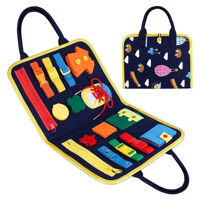 Carry Case Sensory Board & Preschool Learning Educational Travel Activities