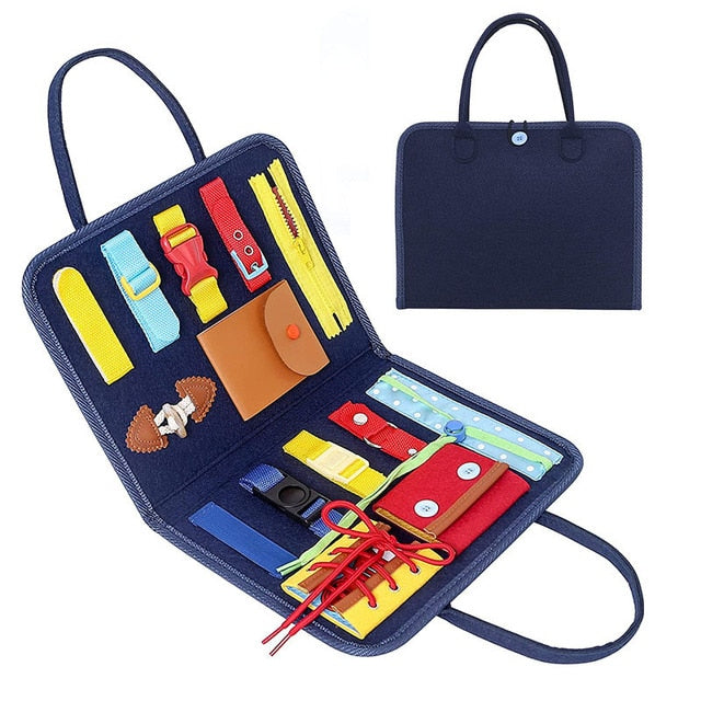 Carry Case Sensory Board & Preschool Learning Educational Travel Activities