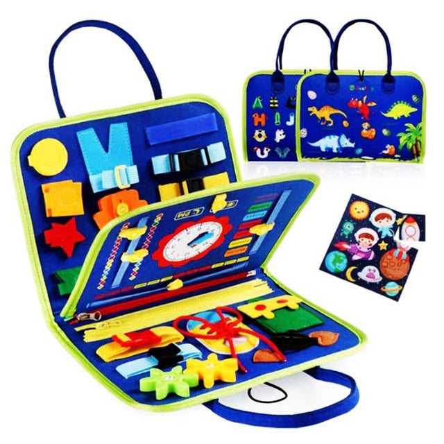 Carry Case Sensory Board & Preschool Learning Educational Travel Activities