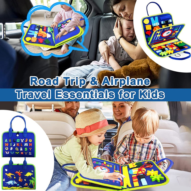 Carry Case Sensory Board & Preschool Learning Educational Travel Activities