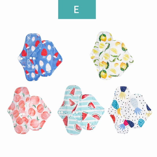 NatureFlow 10Pcs- Eco-Friendly Reusable Bamboo Charcoal Sanitary Pads with Super Absorption