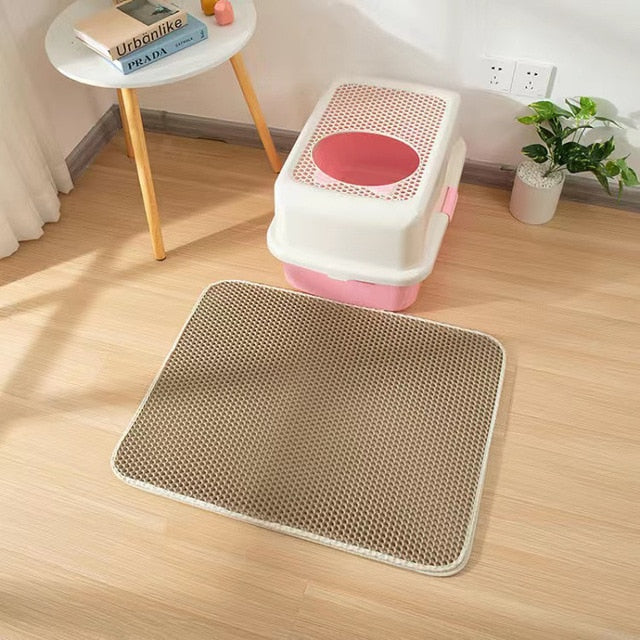Non-slip, Messy-Free and Waterproof Premium Double Layer Cat Litter Mat