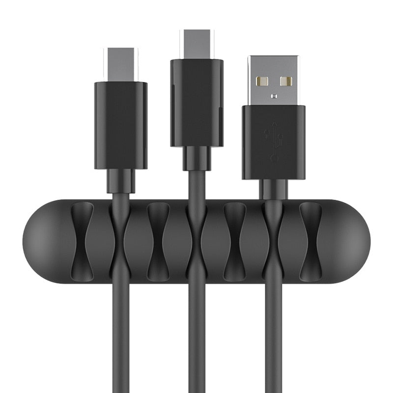 Smart Cable Holder: Flexible Silicone Cable Winder for USB and Other Cables