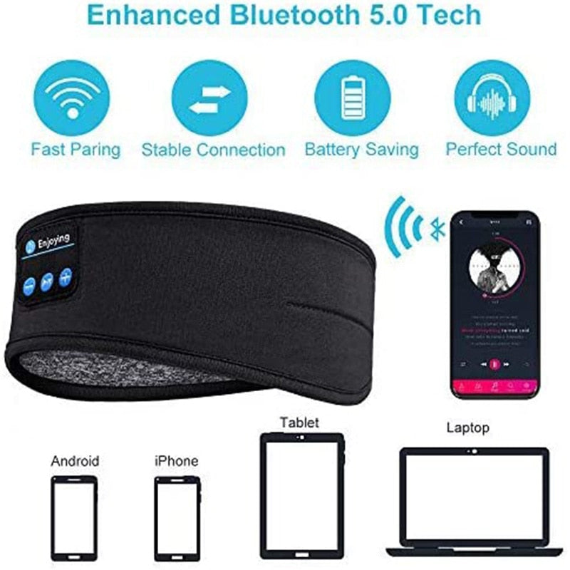 Immerse in Melodies: 3D Sleeping Mask with Wireless Bluetooth Earphone Headband